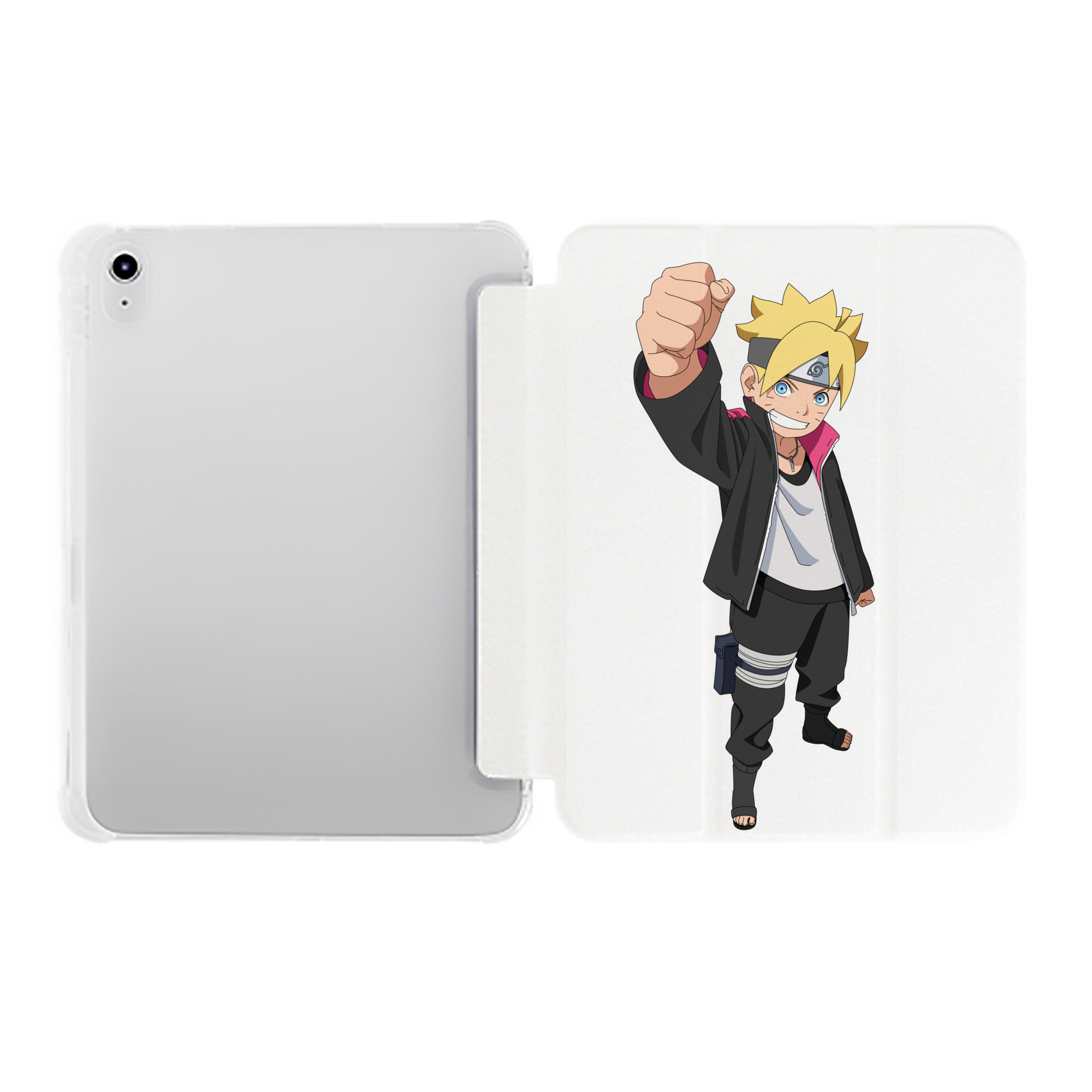 （画像用） NARUTO -ナルト- うずまき ボルト Uzumaki Boruto IPad ケース ペン収納付き 三つ折りスタンド PUレザー×シリコン 対応機種9.5/10.5/10.9インチ